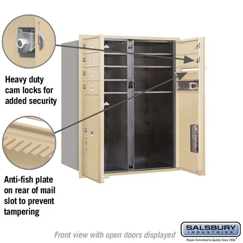 10 Door High Recessed Mounted 4C Horizontal Mailbox with Parcel Lockers in Sandstone - Image 3