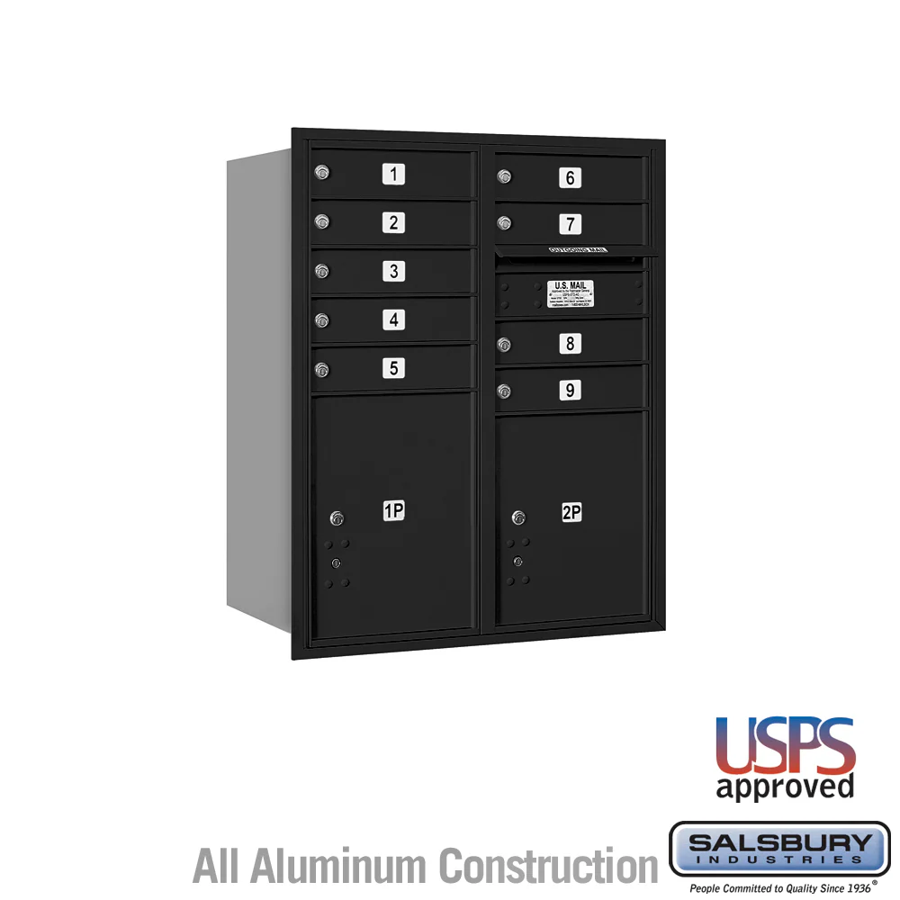 10 Door High Recessed Mounted 4C Horizontal Mailbox with Parcel Lockers - Rear Loading - Image 4