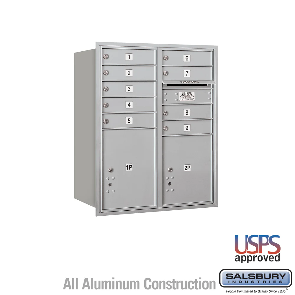 10 Door High Recessed Mounted 4C Horizontal Mailbox with Parcel Lockers - Rear Loading - Image 4
