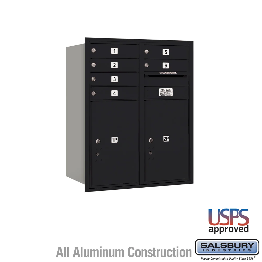 10 Door High Recessed Mounted 4C Horizontal Mailbox with Parcel Lockers - Rear Loading