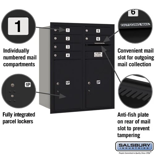 10 Door High Recessed Mounted 4C Horizontal Mailbox with Parcel Lockers - Rear Loading - Image 2