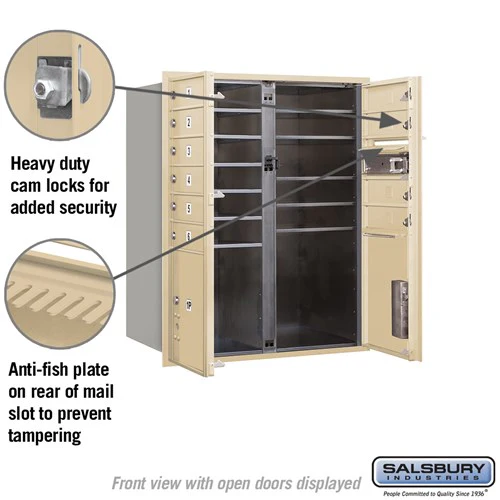 10 Door High Recessed Mounted 4C Horizontal Mailbox with Parcel Lockers - Sandstone - Image 3