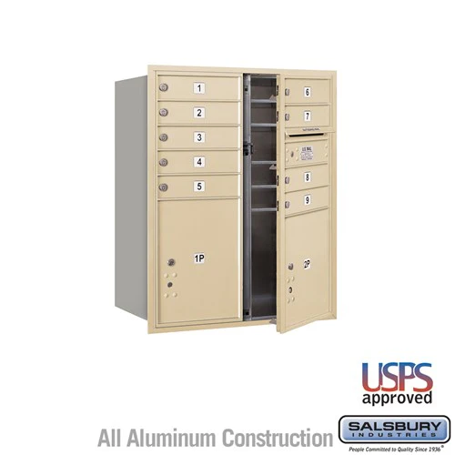 10 Door High Recessed Mounted 4C Horizontal Mailbox with Parcel Lockers - Sandstone - Image 6