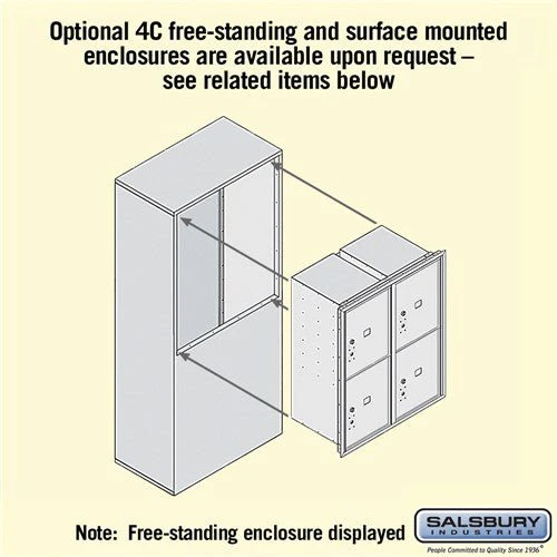 10 Door High Recessed Mounted 4C Horizontal Parcel Locker with 4 Parcel Lockers in Bronze - Front Loading - Image 4