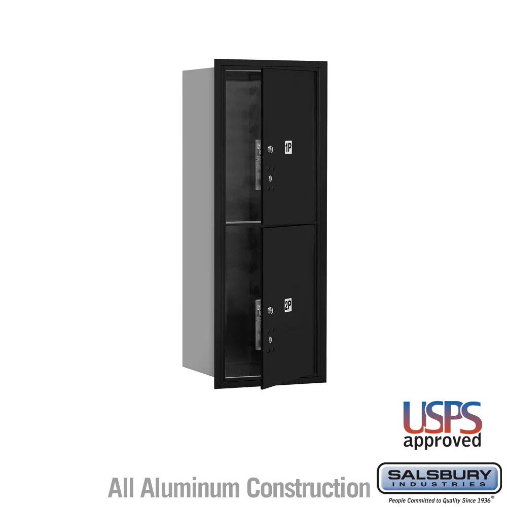 10 Door High Recessed Mounted 4C Horizontal Parcel Locker with 2 Parcel Lockers in Black - USPS Access