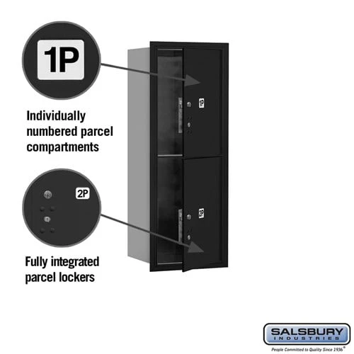 10 Door High Recessed Mounted 4C Horizontal Parcel Locker with 2 Parcel Lockers in Black - USPS Access - Image 2