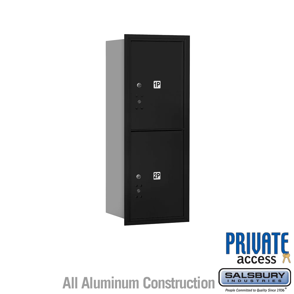 10 Door High Recessed Mounted 4C Horizontal Parcel Locker with 2 Parcel Lockers - Rear Loading