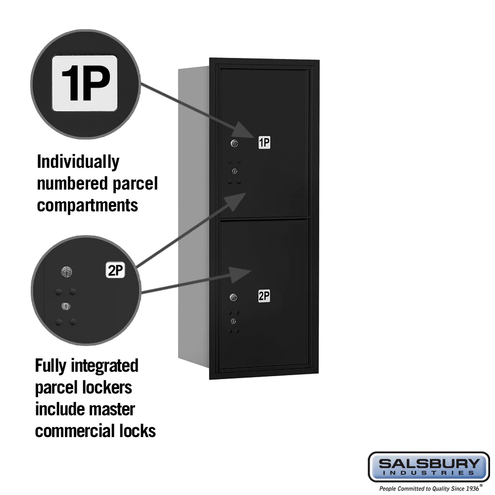 10 Door High Recessed Mounted 4C Horizontal Parcel Locker with 2 Parcel Lockers - Rear Loading - Image 2