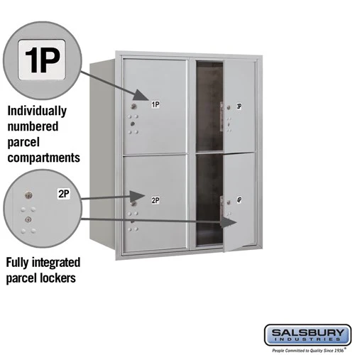 10 Door High Recessed Mounted 4C Horizontal Parcel Locker with 4 Parcel Lockers - Front Loading - Image 2