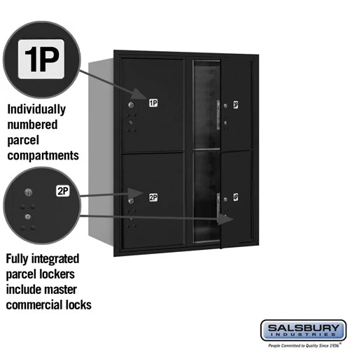 10 Door High Recessed Mounted 4C Horizontal Parcel Locker with 4 Parcel Lockers - Front Loading - Image 2