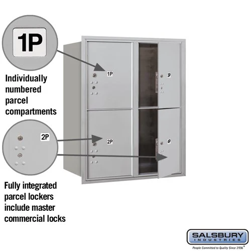 10 Door High Recessed Mounted 4C Horizontal Parcel Locker with 4 Parcel Lockers - Front Loading - Image 2