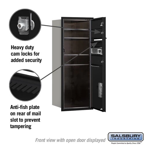10 Door High Recessed Mounted Mailbox with Parcel Locker - Black - Image 3