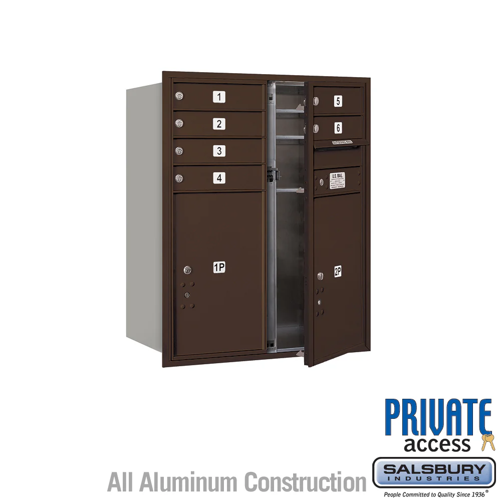 10 Door High Recessed Mounted Mailbox with Parcel Lockers - Bronze