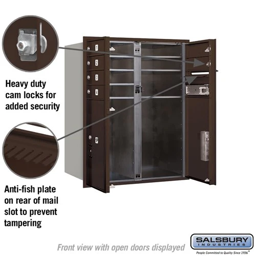 10 Door High Recessed Mounted Mailbox with Parcel Lockers - Bronze - Image 3