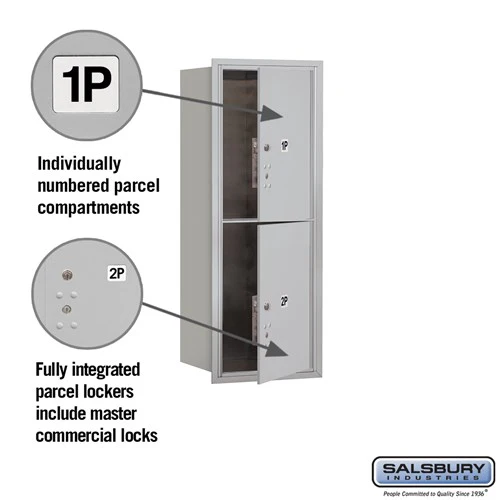 10 Door High Recessed Mounted Parcel Locker with 2 Parcel Compartments - Front Loading - Image 2