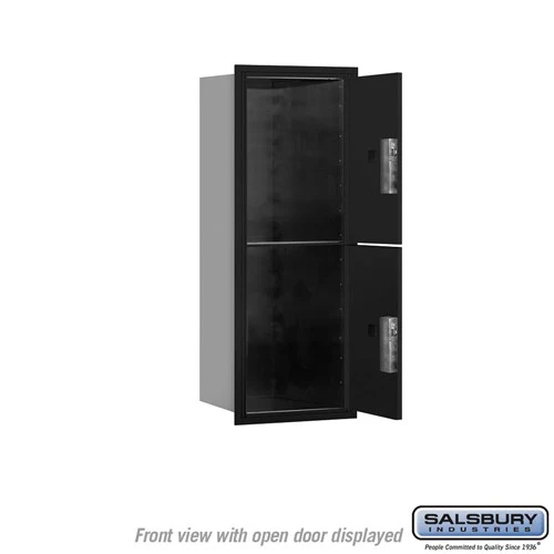10-Door High Recessed Mounted Parcel Locker with Private Access - Black - Image 3