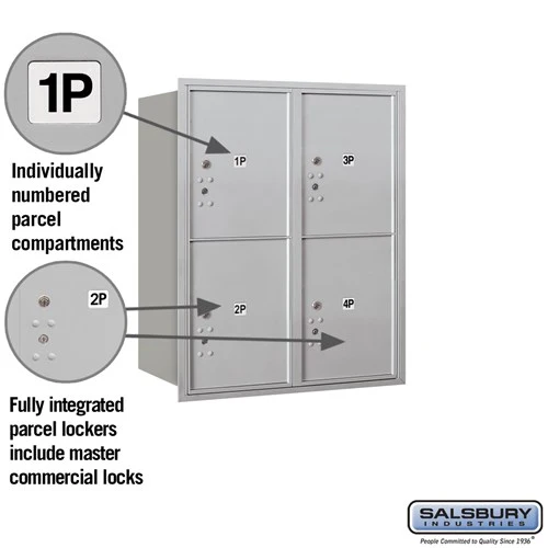 10-Door High Recessed Mounted Parcel Locker with Rear Loading - Image 2