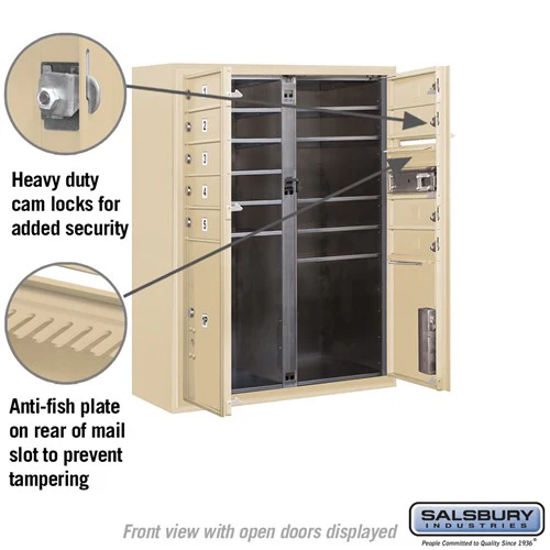 10 Door High Surface Mounted 4C Horizontal Mailbox with Parcel Lockers in Sandstone - Image 7