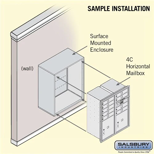 10 Door High Surface Mounted 4C Horizontal Mailbox with Parcel Lockers in Sandstone - Image 8