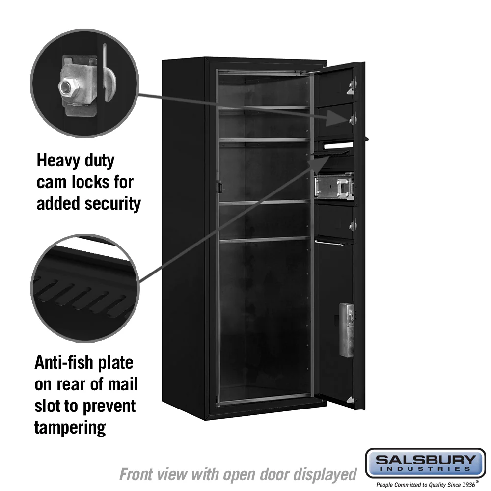 10-Door High Surface Mounted 4C Horizontal Mailbox with Parcel Locker in Black - Image 3