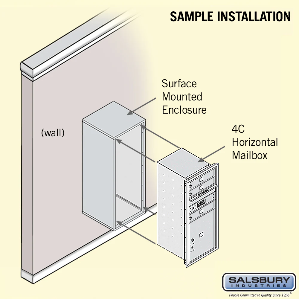 10-Door High Surface Mounted 4C Horizontal Mailbox with Parcel Locker in Black - Image 4
