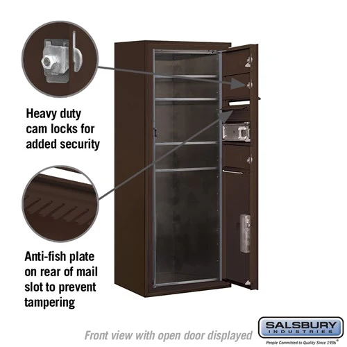 10 Door High Surface Mounted 4C Horizontal Mailbox with Parcel Locker in Bronze - Image 3