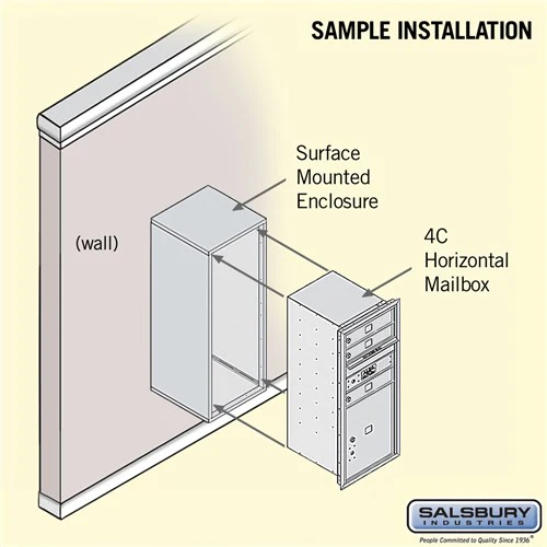 10 Door High Surface Mounted 4C Horizontal Mailbox with Parcel Locker in Bronze - Image 4