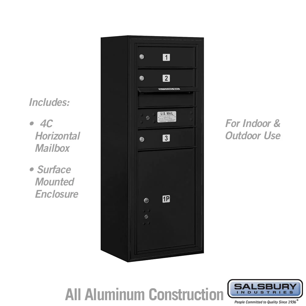 10-Door Surface Mounted Mailbox with Parcel Locker and USPS Access