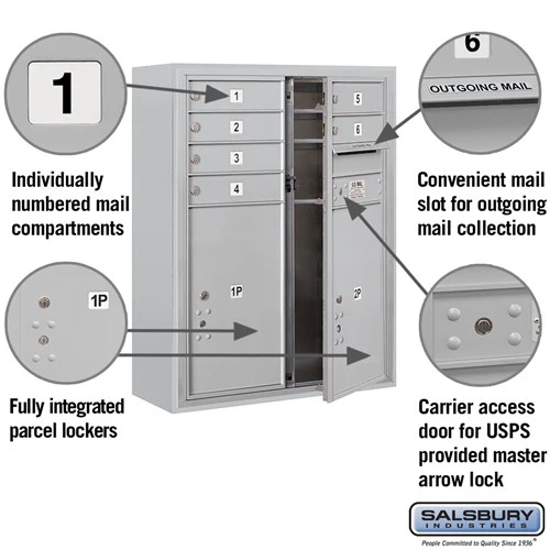 10-Door Surface Mounted Mailbox with Parcel Locker and USPS Access - Image 6