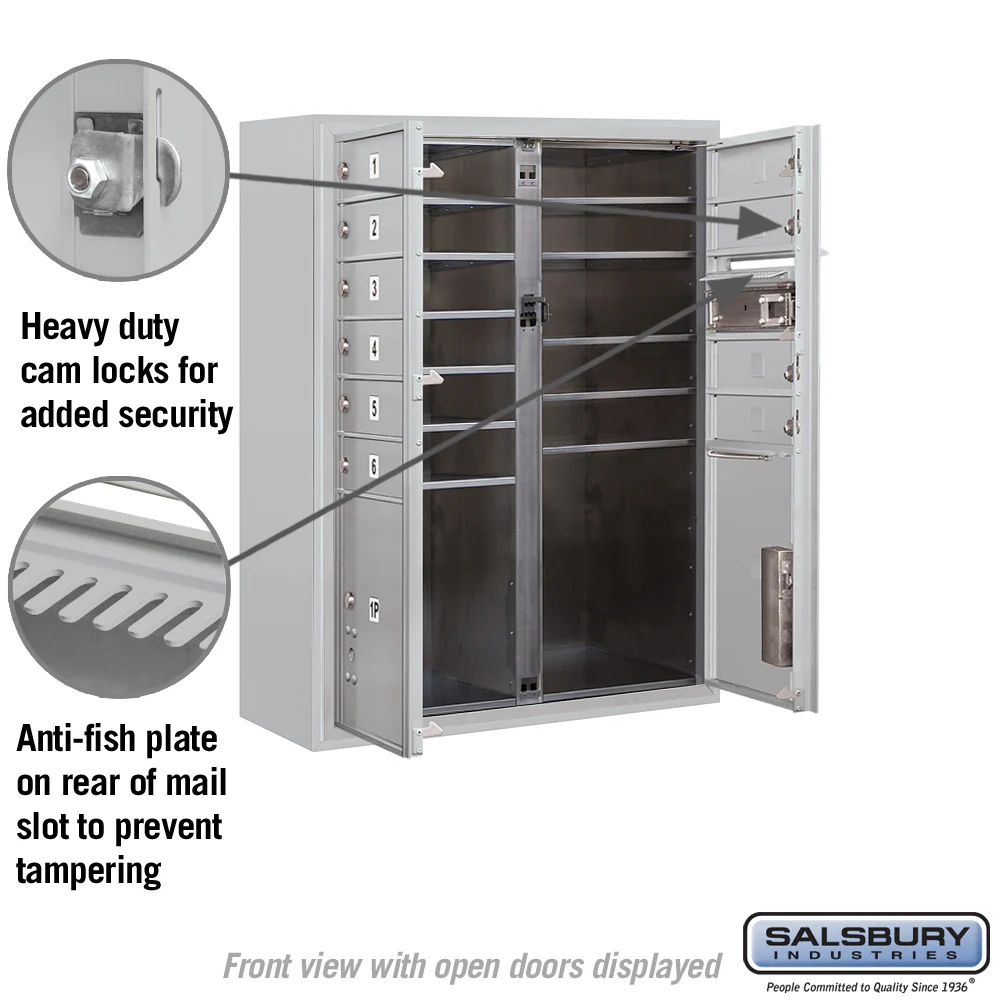 10 Door High Surface Mounted 4C Horizontal Mailbox with Parcel Lockers and USPS Access - Image 3