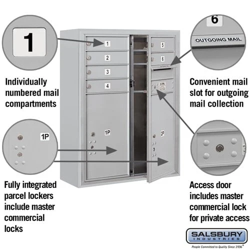 10 Door High Surface Mounted 4C Horizontal Mailbox with Parcel Lockers for Private Access - Image 2