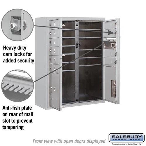 10 Door High Surface Mounted 4C Horizontal Mailbox with Parcel Lockers in Aluminum - Image 3