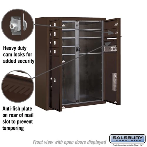 10 Door High Surface Mounted 4C Horizontal Mailbox with Parcel Lockers in Bronze - Image 3