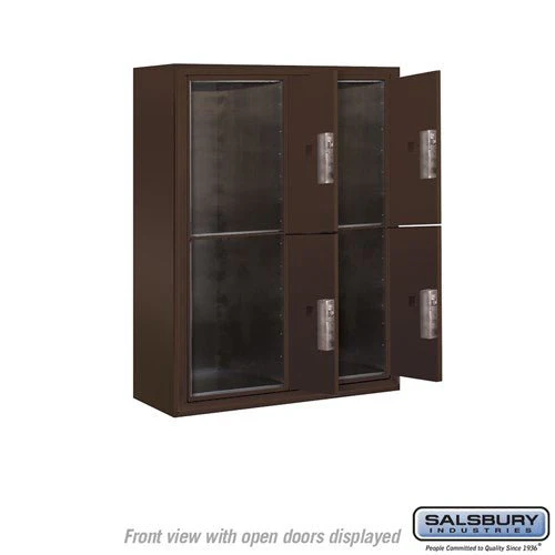 10 Door High Surface Mounted Parcel Locker with 4 Parcel Lockers in Bronze for USPS Access - Image 3