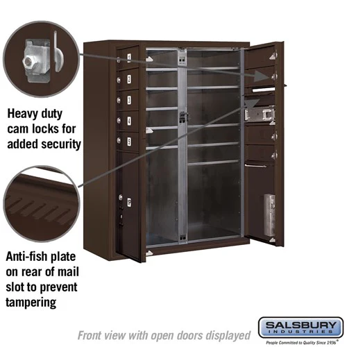 10 Door High Surface Mounted Parcel Locker with 4 Parcel Lockers in Bronze for USPS Access - Image 7
