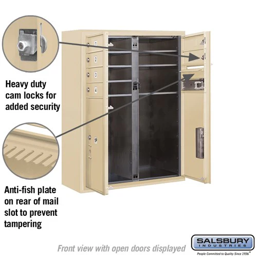 10 Door High Surface Mounted 4C Horizontal Mailbox with Parcel Lockers in Sandstone - Image 3