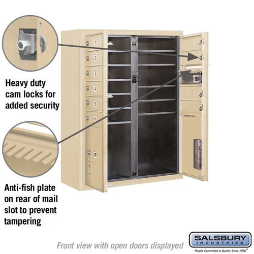 10 Door High Surface Mounted 4C Horizontal Mailbox with Parcel Lockers in Sandstone - Image 3