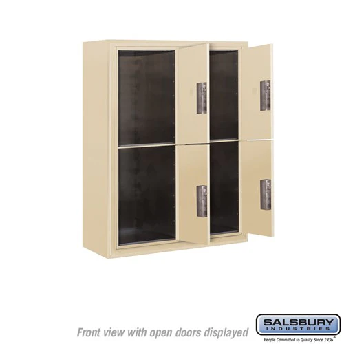 10 Door High Surface Mounted 4C Horizontal Parcel Locker with 4 Parcel Lockers in Sandstone with USPS Access - Image 3