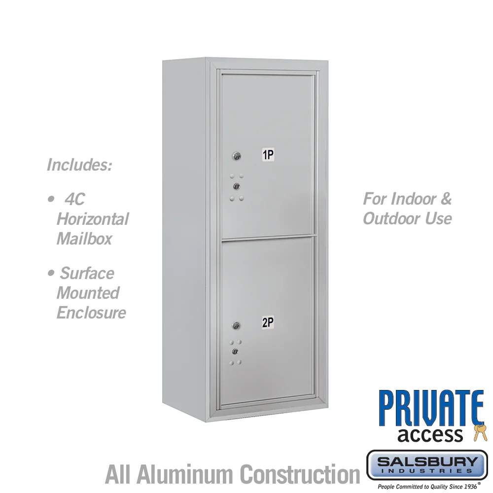 10 Door High Surface Mounted 4C Horizontal Parcel Locker with Private Access