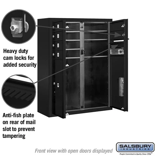 10-Door High Surface Mounted Mailbox with Parcel Lockers in Black - Image 3