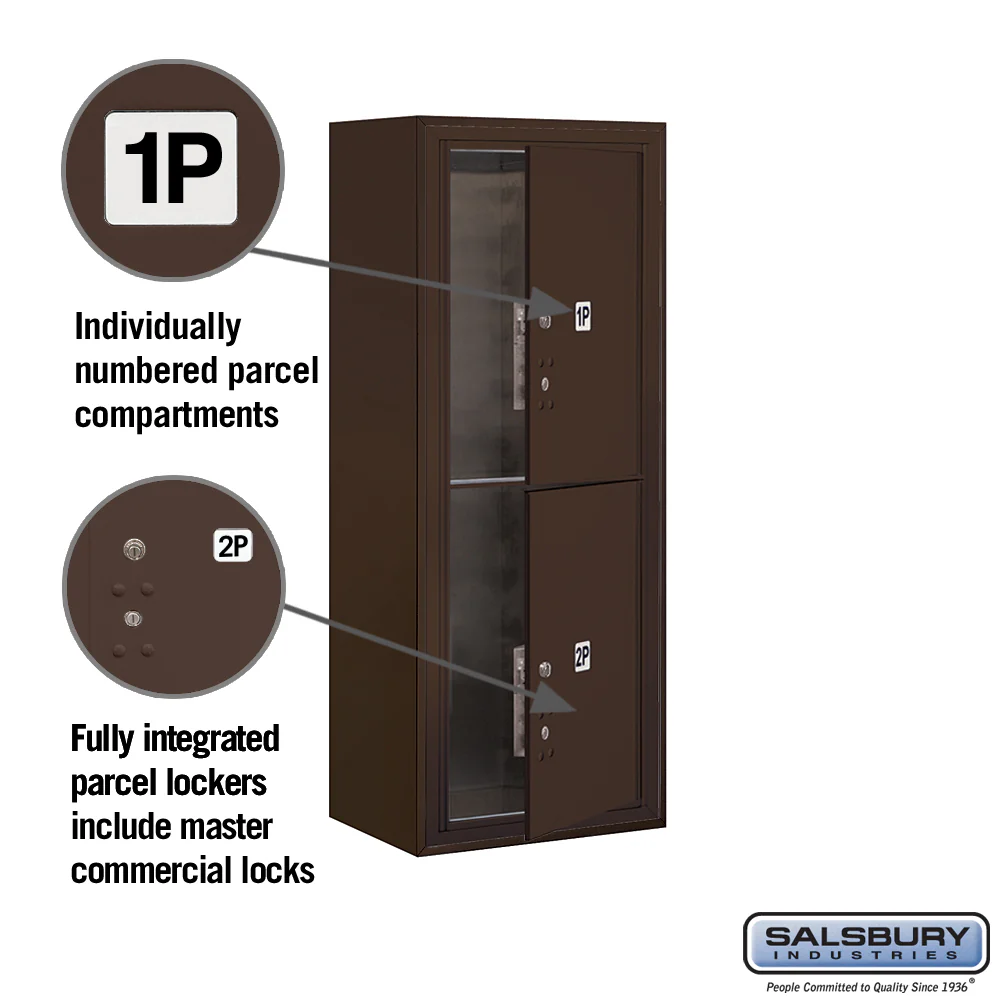 10 Door High Surface Mounted Parcel Locker with 2 Parcel Lockers in Bronze for Private Access - Image 2