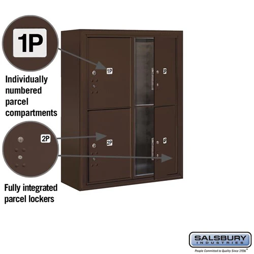 10 Door High Surface Mounted Parcel Locker with 4 Parcel Lockers in Bronze for USPS Access - Image 2