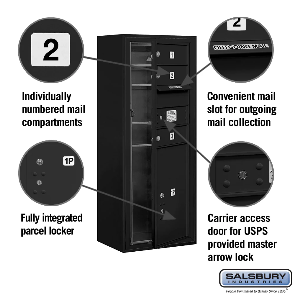10-Door Surface Mounted Mailbox with Parcel Locker and USPS Access - Image 2