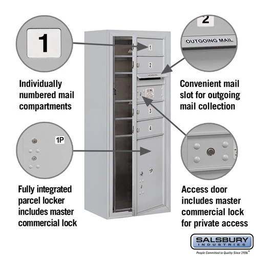 10-Door Surface Mounted Mailbox with Parcel Locker for Private Access - Image 2