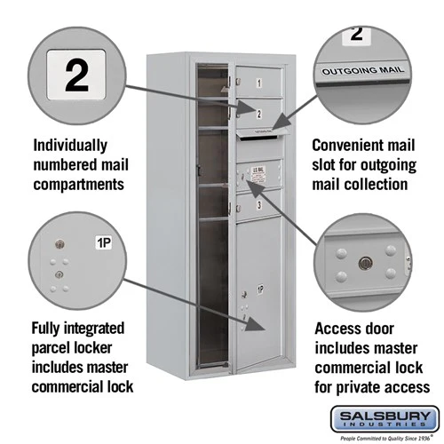 10-Door Surface Mounted Mailbox with Parcel Locker for Private Access - Image 2
