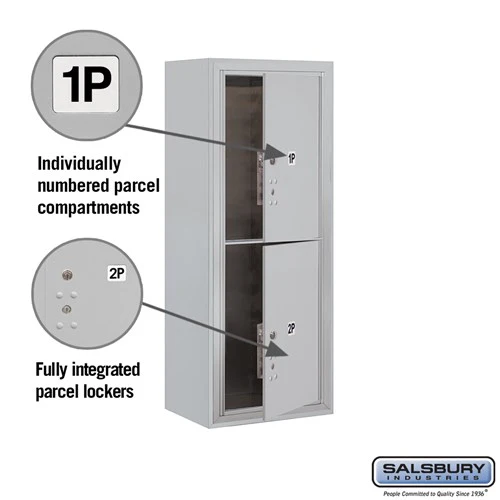 10-Door Surface Mounted Parcel Locker with 2 Parcel Lockers, Aluminum, USPS Access - Image 2