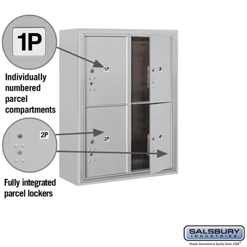 10-Door Surface Mounted Parcel Locker with 4 Parcel Lockers, Aluminum, USPS Access - Image 2