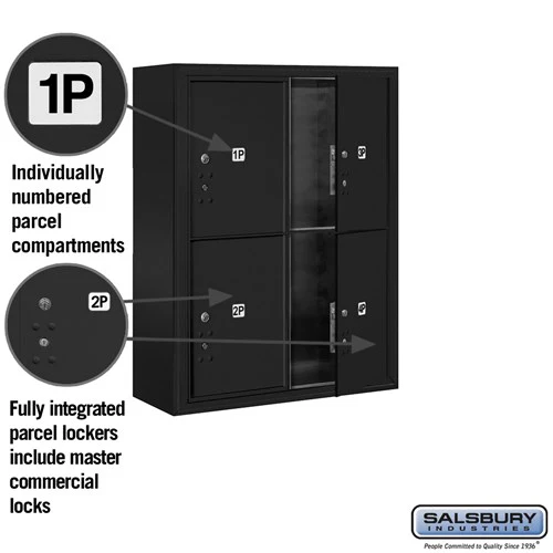 10-Door Surface Mounted Parcel Locker with 4 Parcel Lockers in Black for Private Access - Image 2