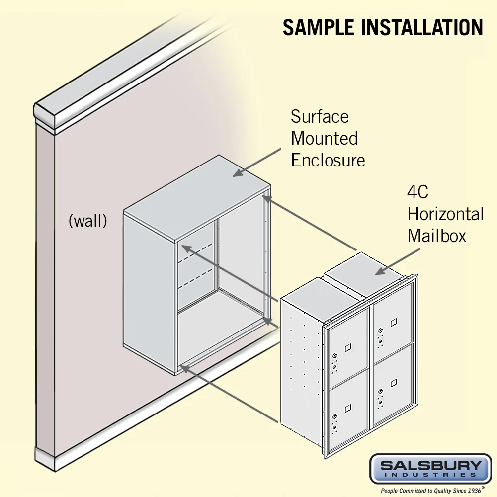 10-Door Surface Mounted Parcel Locker with 4 Parcel Lockers in Black for USPS Access - Image 4