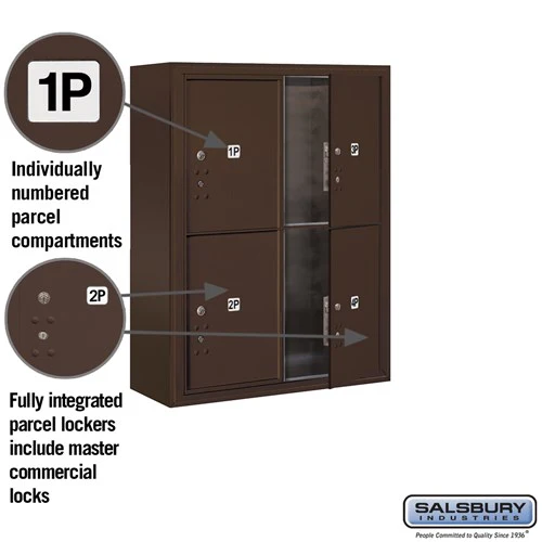 10-Door Surface Mounted Parcel Locker with 4 Parcel Lockers in Bronze for Private Access - Image 2